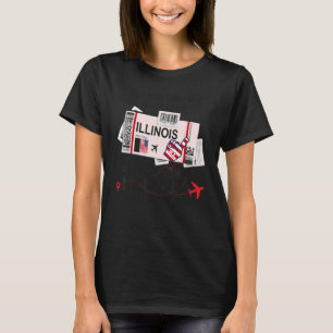 T-shirt Illinois Girl Illinois Boarding Pass