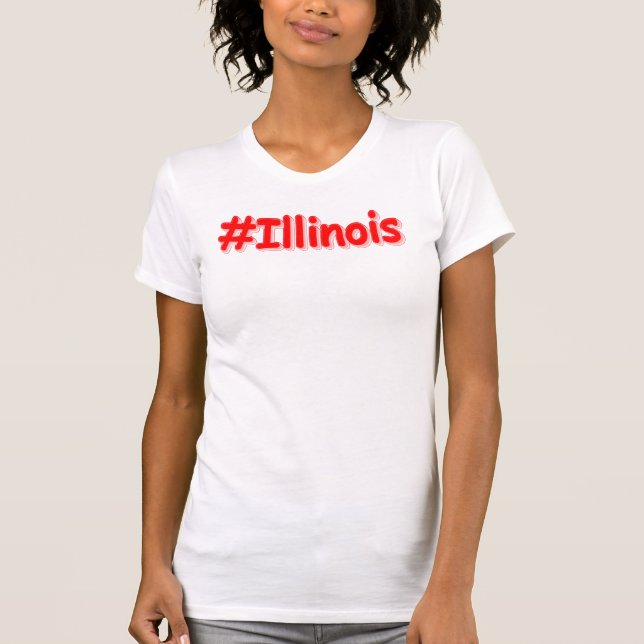 T-shirt "#Illinois" Joli Design. Commandez dès maintenant  (Devant)