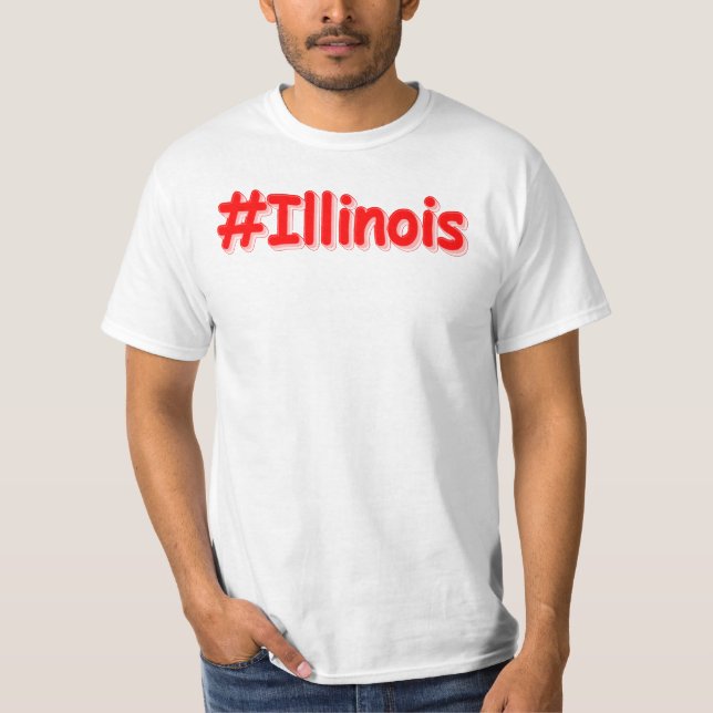 T-shirt "#Illinois" Joli Design. Commandez dès maintenant  (Devant)