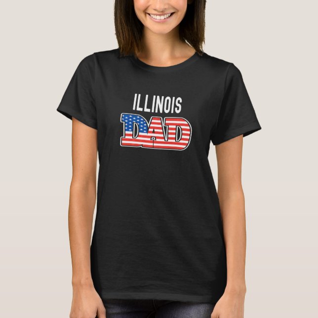 T-shirt Illinois Papa USA États Mens Illinois (Devant)