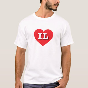 T-shirt Illinois Red Heart - I love IL