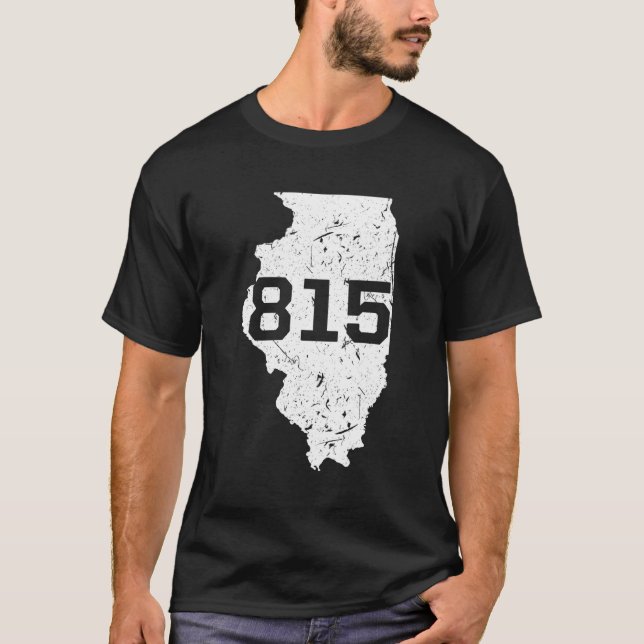T-shirt Illinois Rockford Joliet Code régional 815 Midwest (Devant)