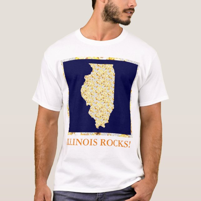 T-SHIRT ILLINOIS ROCKS (Devant)