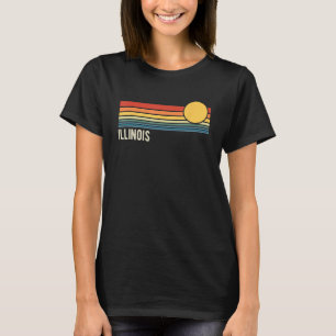 T-shirt Illinois USA Retro Sunset Style Design