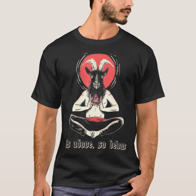 T-shirt Illuminati Baphomet Satanique Occulte Sacré Satani (Devant)