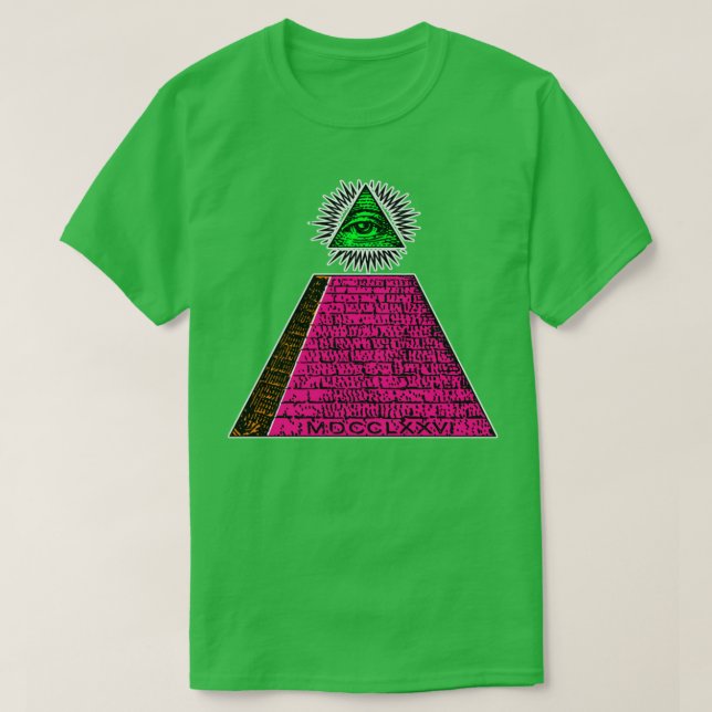 T-shirt Illuminati Pyramide Conspiration Conspiration Théo (Design devant)