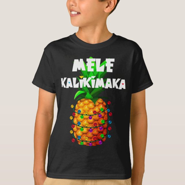 T-shirt Illuminations de Noël Ananas Mele Kalikimaka Ha (Devant)