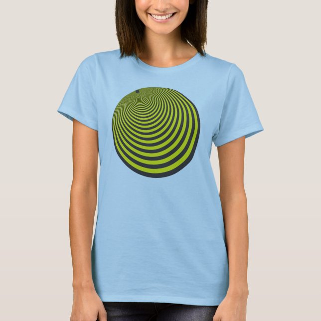 T-shirt Illusion de la sphère jaune et noire (Devant)