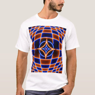 T-shirt Illusion d'optique étoile vortex néon – Bleu Orang