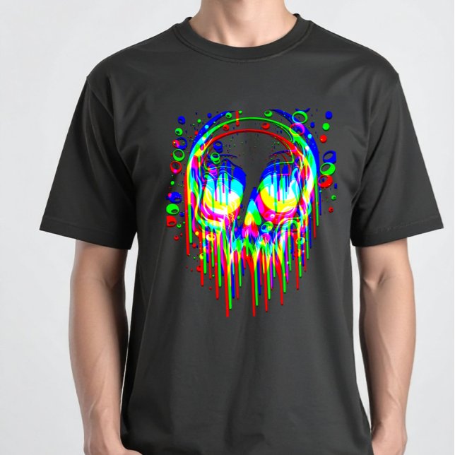 T-shirt Illusion d'un trippé du crâne - Psychedelic RGB Gl (Créateur téléchargé)
