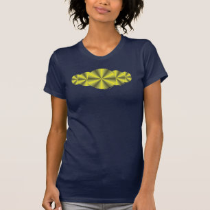 T-shirt Illusion optique Chemise noire des femmes jaunes