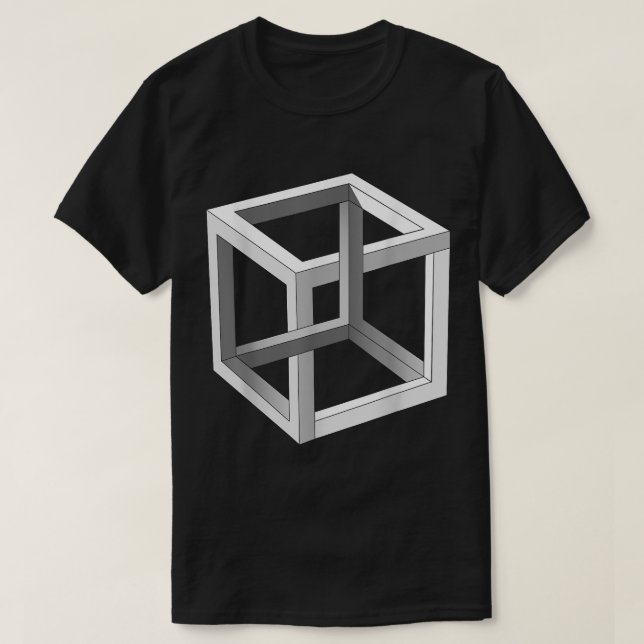 T-shirt Illusion Optique De Cube Impossible (Cube Irration (Design devant)