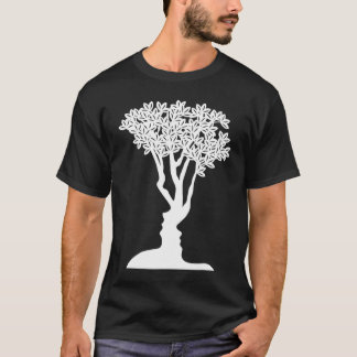 T-shirt Illusion optique Funny Arbre de nouveauté ou visag