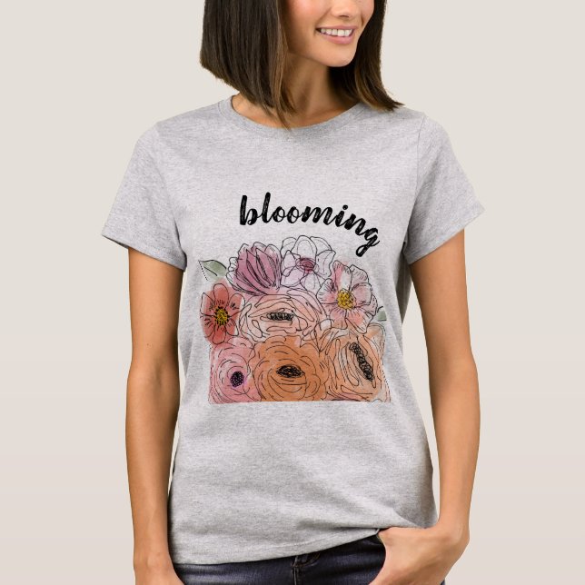T-shirt illustrant la flore (Devant)