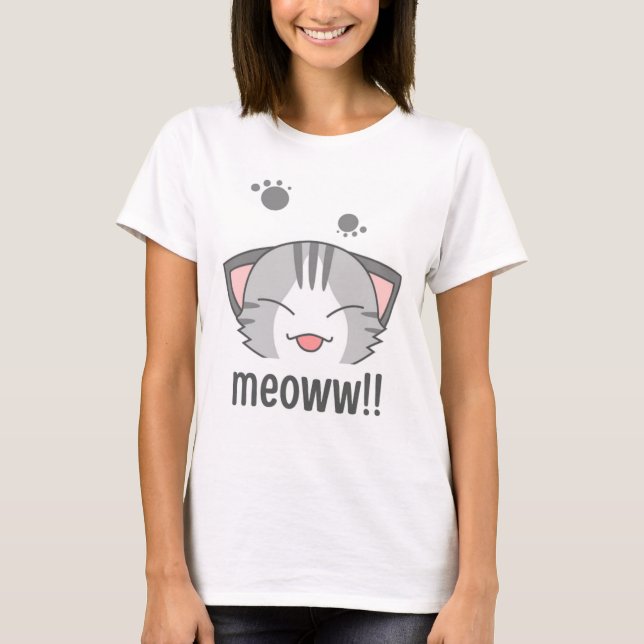 T-shirt illustratif de chat (Devant)