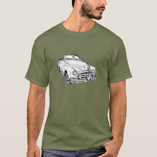T-shirt Illustration 1948 argentée de voiture de filet de (Devant)