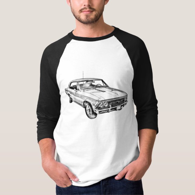 T-shirt Illustration 1966 de Chevy Chevelle solides (Devant)