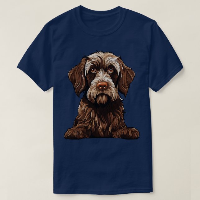 T-shirt Illustration à poils durs Pointing Griffon Dog (Design devant)