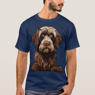 T-shirt Illustration à poils durs Pointing Griffon Dog