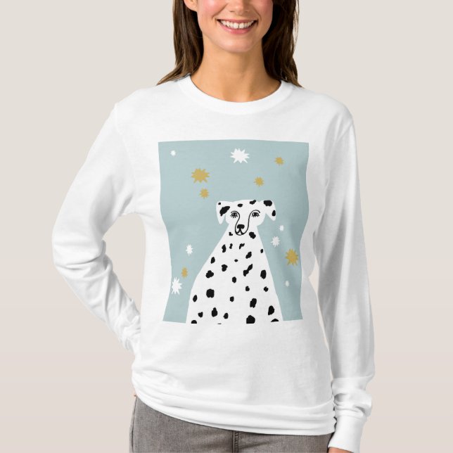 T-shirt Illustration Abstraite de Chien dalmate (Devant)
