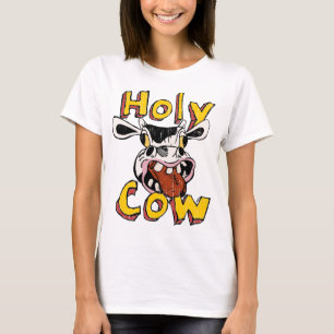 T-shirt Illustration amusante de dessin animé de Holy Cow