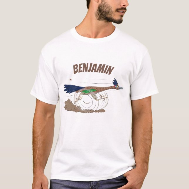 T-shirt Illustration amusante de la caricature d'oiseau du (Devant)
