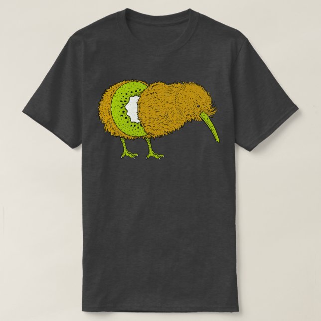T-shirt Illustration amusante d'oiseaux Kiwi Fruit Kiwi Bi (Design devant)
