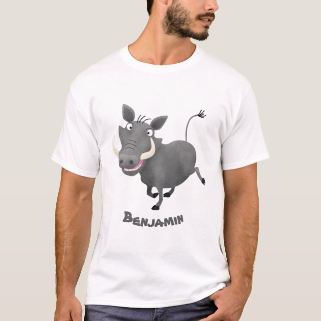 T-shirt Illustration amusante d'un cochon de phacochère af (Devant)