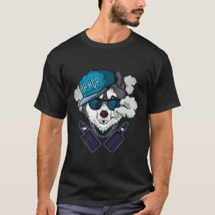 T-shirt Illustration amusante Vaping Husky Vaping Cool Vap