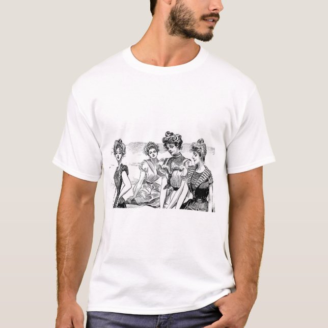 T-shirt Illustration ancienne des Vintages Gibson Girls (Devant)