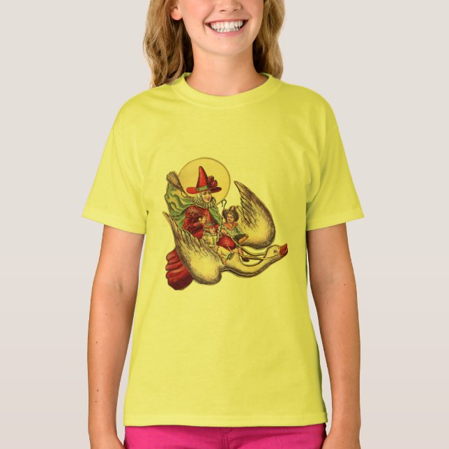T-shirt Illustration Antique de l'Enfant de Mère l'Oye (Devant)