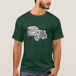 T-shirt Illustration antique de voiture de sport de comité