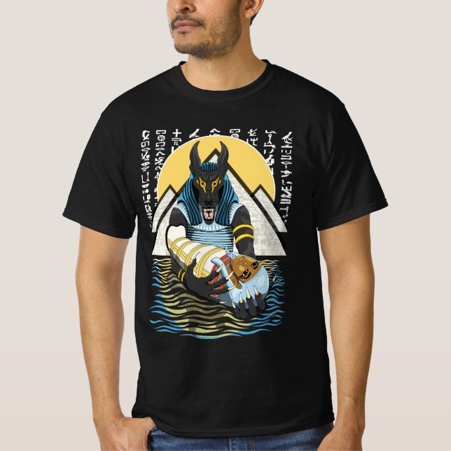 T-shirt Illustration Anubis du dieu égyptien antique (Devant)