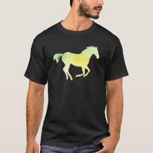 T-shirt Illustration aquarelle de cheval sauvage en course