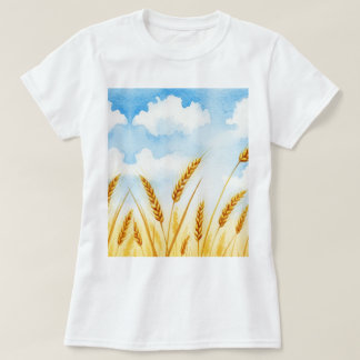 T-shirt Illustration aquarelle d'un champ de blé
