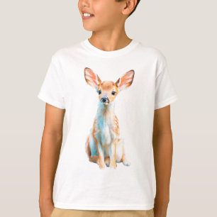 T-shirt Illustration aquarelle d'un faon tacheté pour enfa
