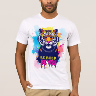 T-shirt Illustration artistique audacieuse d'un tigre