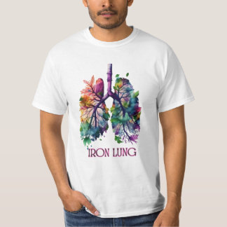 T-shirt Illustration artistique de poumon avec fleur