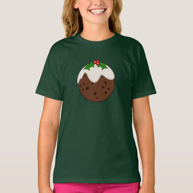 T-shirt Illustration artistique de pudding de Noël (Devant)