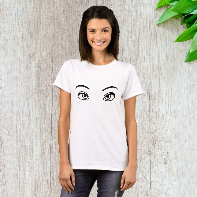 T-shirt Illustration audacieuse des yeux mystérieux noirs  (Créateur téléchargé)