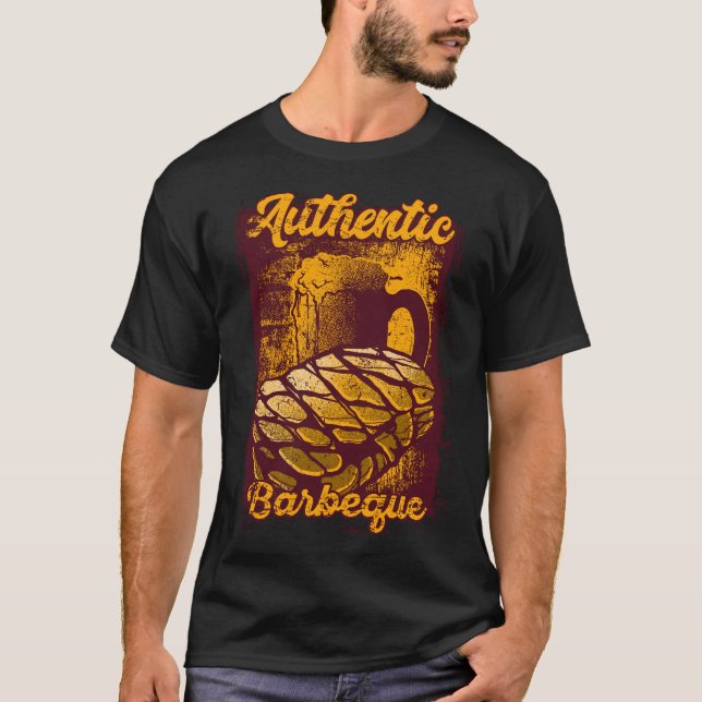 T-shirt Illustration authentique du Grill Grill BBQ (Devant)