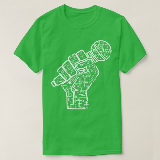 T-shirt Illustration Avec Microphone Électrique (Design devant)