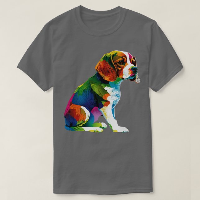 T-shirt Illustration Beagle colorée 1 (Design devant)