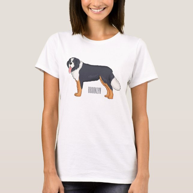 T-shirt Illustration bernoise d'un chien de montagne (Devant)