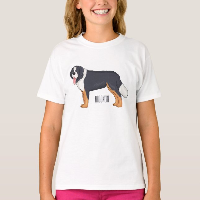 T-shirt Illustration bernoise d'un chien de montagne (Devant)