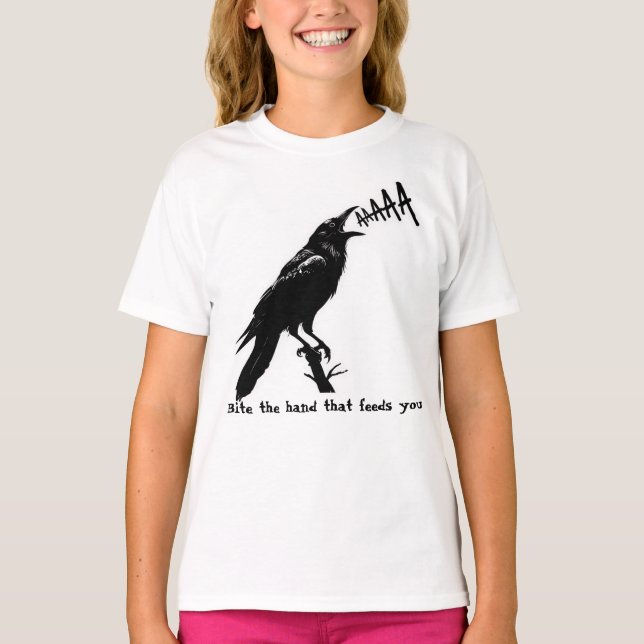 T-shirt Illustration Black Crow - Style gothique Art Desig (Devant)