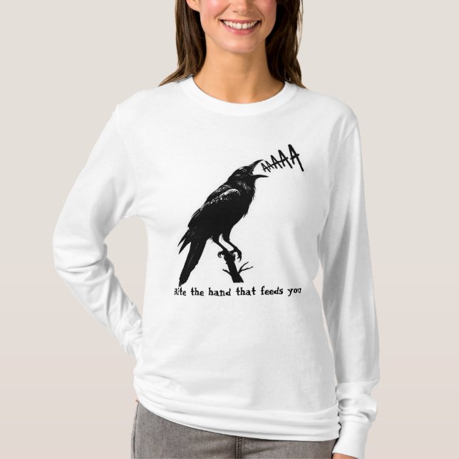 T-shirt Illustration Black Crow - Style gothique Art Desig (Devant)