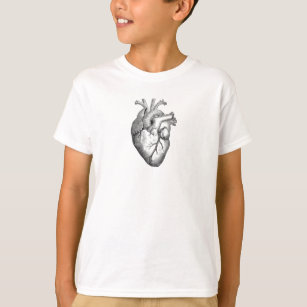 T-shirt Illustration blanche noire simple de coeur
