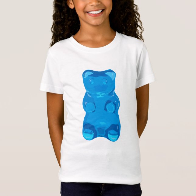 T-Shirt Illustration bleue de Gummybear (Devant)