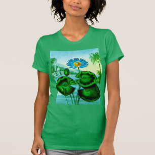 T-shirt Illustration Blue Egyptian Water Lily / Lotus